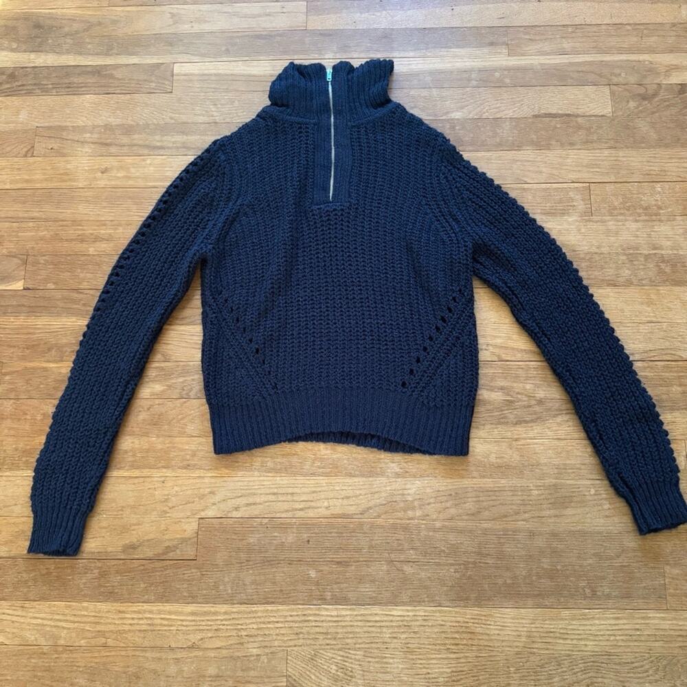 Harper Heritage navy blue knit long sleeve sweater shirt top size small S
b21